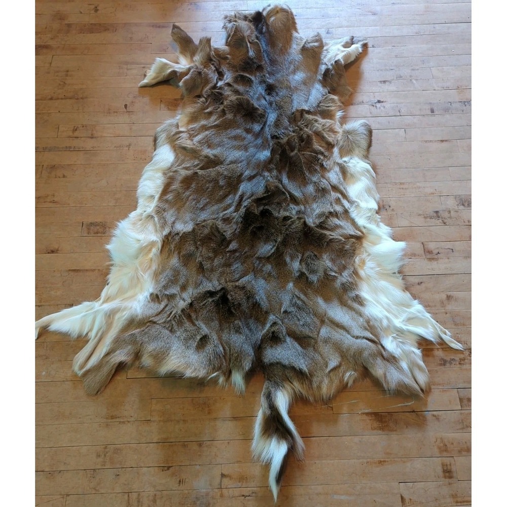 Deerskin Hair On Hide Full Deer Hide‎ Soft Rug Pelt Fur Large Cabin Decor Craft